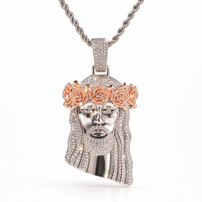 Crown of Roses Jesus Pendant